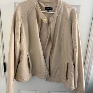New Look Women's Beige Leather Jacket